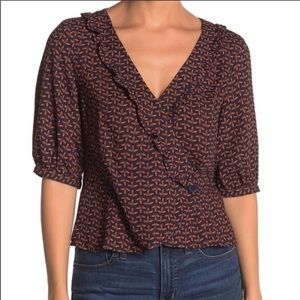 NWT Abound Printed Wrap Crop Top Sz XS